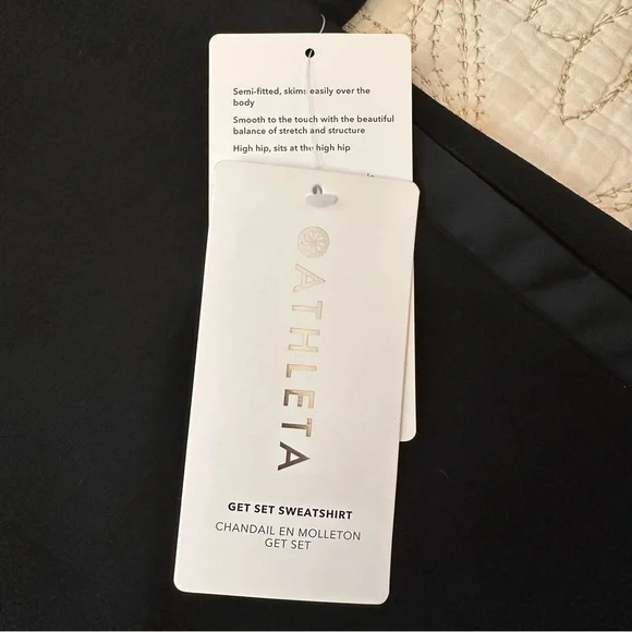 NWT Athleta $109 retail black pull-over hoodie - Picture 5 of 6